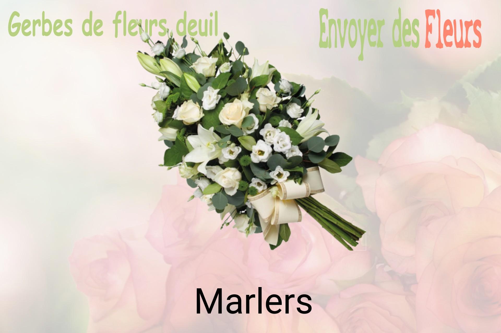 Gerbe de fleurs de deuil livrée à Marlers
